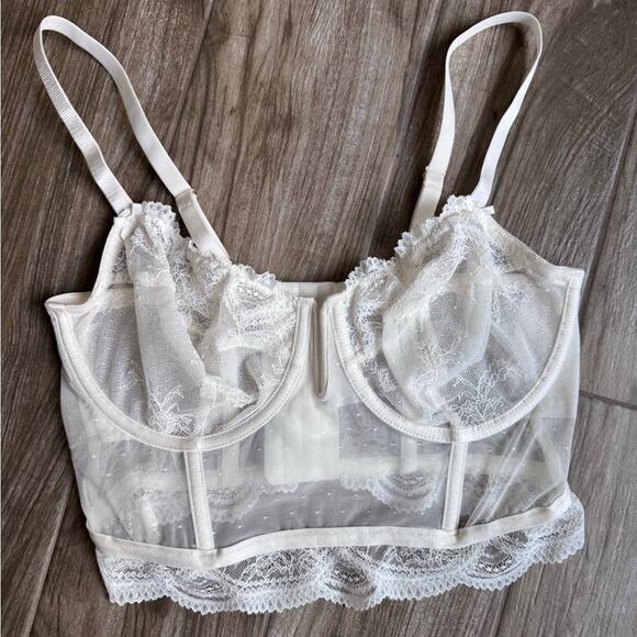 NWT Auden From Target Ivory Lace Bralette Size L - Picture 1 of 3